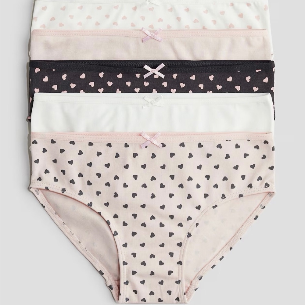 5 x H&M Kids Toddler Girl Cotton Pants Briefs Panties Sz 2T-4T NWT
